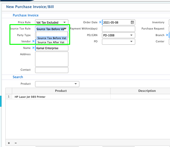 Add Purchase Invoice2
